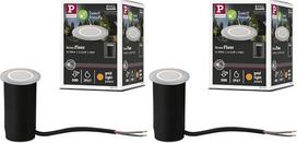 „Paulmann“ 94727 LED lauko šviestuvas, į žemę įleidžiamas, auksinės šviesos, vabzdžiams nekenksmingas, IP67, apvalus, 50 mm, 2200 K, 2,2 W, 15 lm, 230 V, aliuminis, plastikas, metalas (2 vnt. pakuotėje)