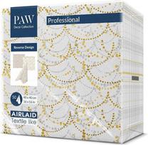 „Paw Airlaid“ servetėlės – audinio tekstūros (40 x 40 cm) I 50 vnt. pakuotė I Puikiai tinka vestuvėms, krikštynoms, pirmajai komunijai, gimtadieniams I Stalo dekoravimo motyvas ant nugaros – šventinė girlianda I Antroje pusėje – šventinė girlianda