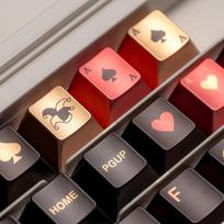 „PBT Metal Color Poker“ klavišų dangteliai, 112 klavišų, „Cherry“ | Sublimacinis spausdinimas mechaninėms klaviatūroms su MX jungikliais