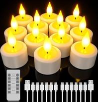 „PChero“ LED žvakutės su nuotolinio valdymo pultu ir USB-C įkrovimo funkcija