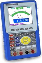 „Peaktech P 1195“ rankinis osciloskopas/multimetras, 100 MHz / 2 kanalai, su skaitmeniniu multimetru ir universaliu matavimo prietaisų dėklu, P 1195
