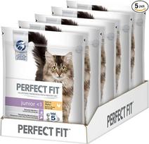 „Perfect Fit“ kačių ėdalas. Sausas ėdalas kačiukams „Junior“ (0–1 metai), su daug vištienos, 5 vnt. pakuotė (5 x 750 g)