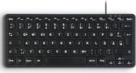 „Perixx PERIBOARD-416 DE“ – laidinė, tyli „Mini USB“ klaviatūra su 4 jungtimis, „X“ tipo žirklių tipo klavišais be spragtelėjimo garso, dideliais spausdintais klavišais, nuimamu USB-C/A kabeliu, vokiška „QWERTZ“ klavišų išdėstymu