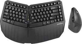 „Perixx“ PERIDUO-813B JAV belaidė ergonomiška kompaktiška klaviatūra ir vertikali pelė – komplektas su ergonomiška vertikalia pele su 6 mygtukais – juodos spalvos – JAV anglų kalba