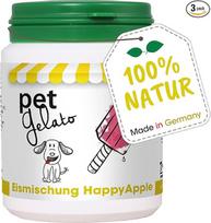 „petGelato HappyApple“ ledinis mišinys šunims ir katėms, 132 g, natūralus gaivinimas su išrūgų baltymais