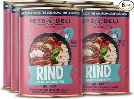 „Pets Deli Classic“ šlapias maistas šunims su jautiena ir ryžiais, 6 x 400 g