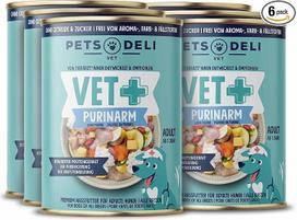 „Pets Deli Vet“ šunims skirtas sausas maistas su mažu purinų kiekiu, vištiena ir varške, 6 x 400 g