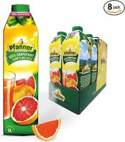 „Pfanner“ 100 % rausvųjų greipfrutų sultys (8 x 1 l) – pusryčių sultys iš greipfrutų – vaisių sultys be pridėto cukraus
