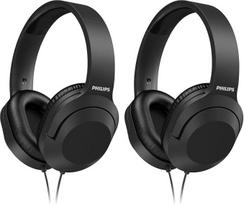 „Philips Audio“ TAH2005BK/00 laidinės stereofoninės ausinės, dengiančios ausis (2 m laidas, 40 mm neodimio garsiakalbis, pasyvi triukšmo izoliacija, reguliuojama galvos juosta, lengvos), juodos spalvos, vieno dydžio (2 vnt. pakuotė)