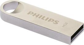 „Philips Moon Edition“ greitaeigis 2.0 USB atmintukas, 64GB, skirtas kompiuteriams ir nešiojamiesiems kompiuteriams, duomenų saugojimui, skaitymo greitis iki 20MB/s, su aliumininiu raktų pakabuku