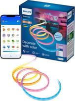 „Philips Smart Lighting“ „Neon Flex“ LED juostos, aplinkos apšvietimas, 5 m, C tipo, dinamiški daugiaspalviai šviesos efektai, lankstomos, lengvai montuojamos, jungiamos per „WiZ“, „Google Home“, „Alexa“, „Apple Home“