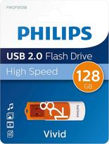„Philips Vivid Edition High Speed 2.0“ USB atmintinė, 128GB, su pasukamu dangteliu, skirta stacionariems kompiuteriams, nešiojamiesiems kompiuteriams ir duomenų saugojimui, skaitymo greitis iki 25MB/s