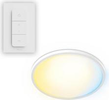 „Philips“ 11,5 colių LED „Superslim“ lubinis šviestuvas su nuotolinio valdymo pultu – baltas