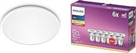 „Philips“ 3-in-1 LED lempa „SceneSwitch CL550“, IP44, 1500 lm, 2700 K, apšvietimo reguliavimas be reguliatoriaus, balta ir klasikinė LED lempa GU10, 50 W, atšvaitas, šilta balta, 6 vnt. pakuotėje