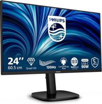 „PHILIPS“ 24B2U3601 24 colių WQHD monitorius su USB šakotuvu, 120 Hz, IPS ekranas, 4 ms GtG, „Adaptive Sync“, aukščio reguliavimas, garsiakalbis, (2560 x 1440, HDMI 1 x 2.1, TMDS, DP 1 x 1.4) Juodas