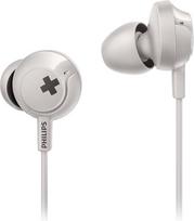„Philips“ SHE4305WT „Bass+“ ausinės su mikrofonu, laidinės, tvirtos ir lengvos, idealios sportui – baltos