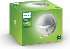 „Philips“ „June“ lauko sieniniai šviestuvai su E27 P45 lizdu, judesio jutikliu, atsparūs vandeniui, pilkos spalvos, IP44, atsparūs atmosferos poveikiui