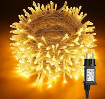 „PhilzOps“ Kalėdų dekoratyvinės girliandos, 50 m, 500 LED, Kalėdų eglutės girliandos, skirtos lauko naudojimui, šilta balta šviesa, 8 režimai, maitinimas, atsparios vandeniui, Kalėdų apšvietimas, skirtas naudoti patalpose: namuose, kambariuose, sode, balk