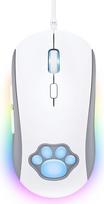 „PHNIXGAM Cat Claw RGB“ žaidimų pelė, tyli optinė kompiuterio pelė su USB jungtimi, 6 reguliuojami DPI lygiai iki 7200, RGB apšvietimas, 6 programuojami „Windows“/„Vista“/„Linux“ mygtukai, balta