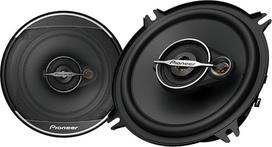 „PIONEER TS-A1371F“ 13 cm trijų juostų koaksialinių garsiakalbių rinkinys su 2 garsiakalbiais (maks. 300 W, 50 W sinusinė galia kiekvienam), galingas garsas, didelis efektyvumas, 54 mm montavimo gylis, 121 mm montavimo anga, su grotelėmis