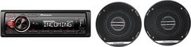 „Pioneer“ MVH-330DAB-AN, 1DIN automobilių radijas su RDS ir DAB+, USB, AUX įvestimi bei „TS-G1020F“ dviejų krypčių koaksialiniais garsiakalbiais automobiliams (210 W)