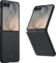 „pitaka“ ultraplonas dėklas „Galaxy Z Flip8“ iš aramido pluošto, lengvas, juodos/pilkos spalvos | Ultraplonas dėklas „Flip8“ iš aramido pluošto, lengvas, suderinamas su „MagSafe“, patogus, minimalistinis, idealiai tinka verslo kelionėms