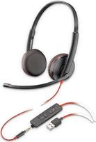 „Plantronics Blackwire 3200“ stereofoninės laidinės UC ausinės su USB ir 3,5 mm jungtimis, skirtos prijungti prie išmaniųjų telefonų