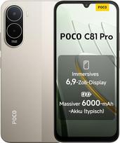 „Poco C81 Pro“ išmanusis telefonas, 4GB + 128GB, 6000 mAh baterija, 120 Hz atnaujinimo dažnio 6,9 colių ekranas, 13 MP AI dviguba kamera, auksinės spalvos, papildoma 1 metų garantija