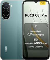 „Poco C81 Pro“ išmanusis telefonas, 4GB + 128GB, 6000 mAh baterija, 120 Hz atnaujinimo dažnio 6,9 colių ekranas, 13 MP AI dviguba kamera, žalios spalvos, papildoma 1 metų garantija