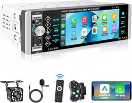 „Podofo“ automobilių radijas 1 DIN su „Apple CarPlay“, „Bluetooth“, „Android Auto“, 5,1 colio IPS ekranu, palaiko „FM Mirror“ jungtį, atbulinės eigos kamerą ir mikrofoną