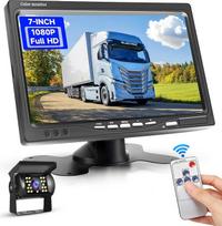 „Podofo“ galinio vaizdo kameros komplektas su 10 m kabeliu ir 7 colių TFT LCD monitoriumi, parkavimo pagalbos sistema, atspari vandeniui (IP69), atbulinės eigos kamera, naktinio matymo funkcija, skirta visureigiams, sunkvežimiams, furgonams ir poilsio aut