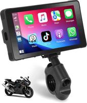 „Podofo“ motociklų ir automobilių radijas su belaidžiu „CarPlay“ ir „Android Auto“ palaikymu, 5,5 colių nešiojamasis automobilių radijas su IPS ekranu, „Bluetooth“, SWC, FM transliacija