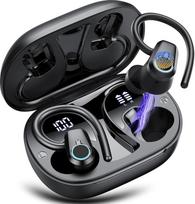 „Poounur“ „Bluetooth“ ausinės, LED ekranas, ilgas ausinių veikimo laikas, triukšmo slopinimo mikrofonai, vandeniui atsparios ausinės