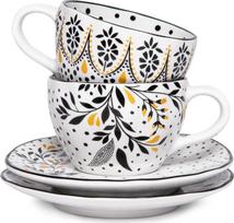 „Portmeirion Home & Gifts“ „Sara Miller London“ „Artisanne Noir“ espreso puodeliai, 75 ml (2 vnt. rinkinys)