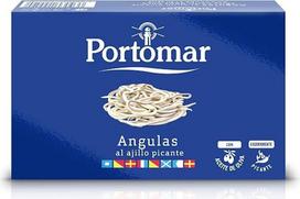 „Portomar“ – stikliniai ungurėliai alyvuogių aliejuje su česnaku ir čili (aštrūs) – 115 g skardinė
