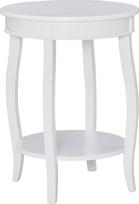„Powell Furniture“ apvalus stalas, 18 x 18 x 22 coliai, baltas