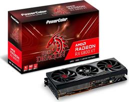 „PowerColor Red Dragon“ AMD Radeon RX 6800 XT žaidimų vaizdo plokštė su 16GB GDDR6 atminties, su AMD RDNA 2 technologija, spindulių sekimo funkcija, PCI Express 4.0, HDMI 2.1, AMD Infinity Cache, juodos spalvos