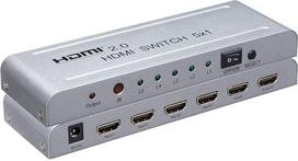 „PremiumCord“ 4K HDMI komutatorius 5:1 su nuotolinio valdymo pultu ir maitinimo šaltiniu, metalinis korpusas, komutatorius, vaizdo skiriamoji geba 4Kx2K 2160p UHD 60 Hz, Full HD 1080p, 3D, HDCP, spalva – sidabrinė