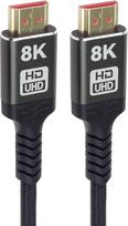 „PremiumCord“ 8K itin didelės spartos HDMI 2.1 kabelis M/M, 48Gbps, su Ethernet, vaizdo skiriamoji geba 8K @ 60 Hz, „Deep Colour“, 3D, EDID, ARC, HDR, 3 kartus ekranuotas, tekstilinė apvija, paauksuotos jungtys, ilgis 5 m