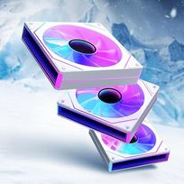 „Prism 7 PRO ARGB PWM“ 120 mm standartinis kompiuterio ventiliatorius – 3 vnt. rinkinys – baltas