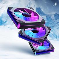 „Prism 7 PRO ARGB PWM“ 120 mm standartinis kompiuterio ventiliatorius – 3 vnt. rinkinys – juodos spalvos