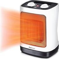 „Pro Breeze“ 2 000 W mini keraminis ventiliatorinis šildytuvas su automatiniu svyravimu, dviem galingumo lygiais ir energiją taupančiu veikimu, skirtas svetainei, biurui, terasai – baltas