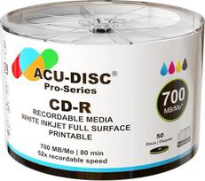 „Pro-Series“ CD-R, 52x greitis, 700MB, 80 minučių, visiškai padengti, spindinčiai balti, tinkami spausdinti rašaliniais spausdintuvais, 13679 – 50 vnt. pakuotė