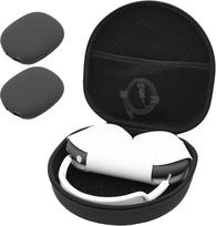 „ProCase“ kietasis ausinių dėklas, skirtas „AirPods Max“, su 2 išmaniaisiais silikoniniais apsauginiais dėklais, kietasis EVA nešiojimo dėklas ausinėms – juodos spalvos