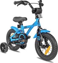 „PROMETHEUS BICYCLES“ Vaikiškas dviratis nuo 3 metų – 12 colių vaikiškas dviratis mergaitėms ir berniukams su pagalbiniais ratukais ir atbuliniu stabdžiu, mėlynos spalvos