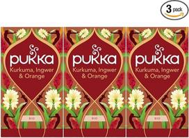 „Pukka Tea“, ekologiškos žolelių arbatos „Kurkuma, imbieras ir apelsinas“, 3 pakuočių rinkinys, 60 arbatos maišelių