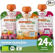 „Pumpkin Organics“ 24 vnt. ekologiškų daržovių sulčių maišelių, be pridėto cukraus, „Rainbow“