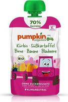 „Pumpkin Organics“ ekologiškas daržovių tyrėlis su mėlynėmis, be pridėto cukraus¹