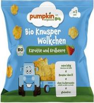 „Pumpkin Organics“ ekologiški traškūs užkandžiai „Crispy Clouds“ su morkomis ir braškėmis, skirti vaikams nuo 1 metų (0,01 kg)