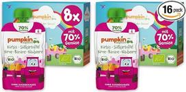 „Pumpkin Organics“ ekologiškos daržovių minkštos sriubelės su mėlynėmis be pridėto cukraus¹ 8 vnt. (2 vnt. pakuotėje)